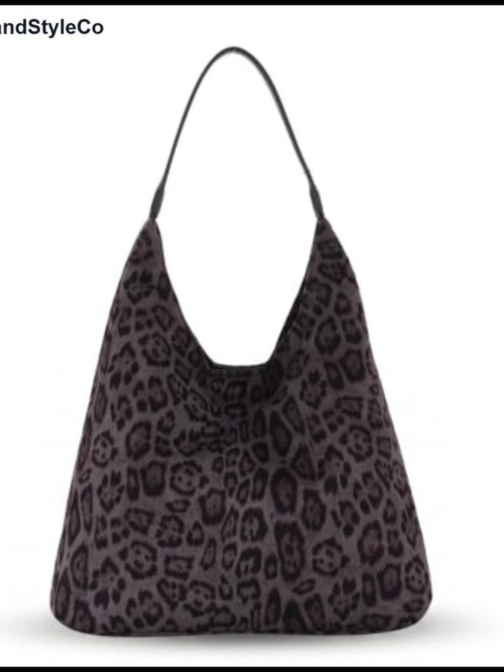 Faux Suede Leopard Print Slouchy Hobo Tote Bag Set with Inner Pouch